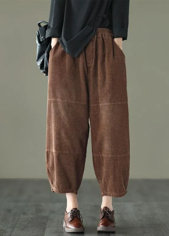 Organic Chocolate High Waist Wide Leg Fall Pants Corduroy