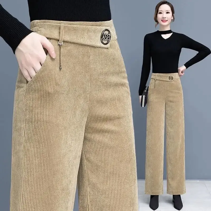 Oversized Corduroy Wide Leg High Waist Pants