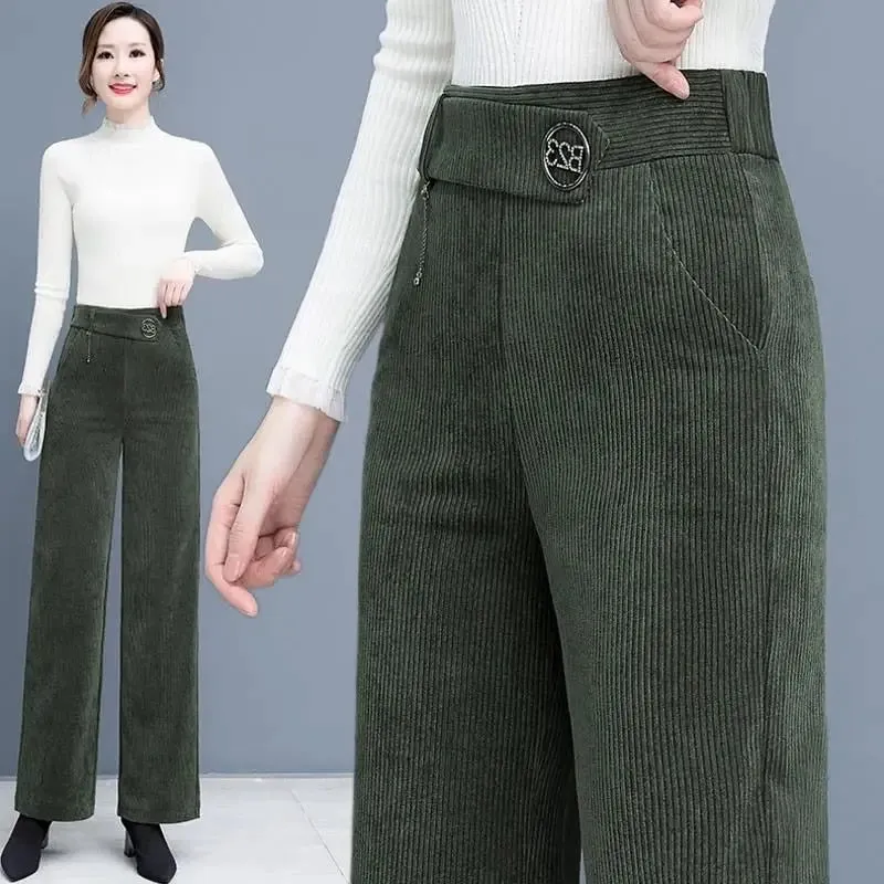 Oversized Corduroy Wide Leg High Waist Pants