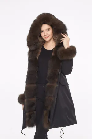 Parka with Fox Fur Trim and Chinchilla Rex Rabbit lining