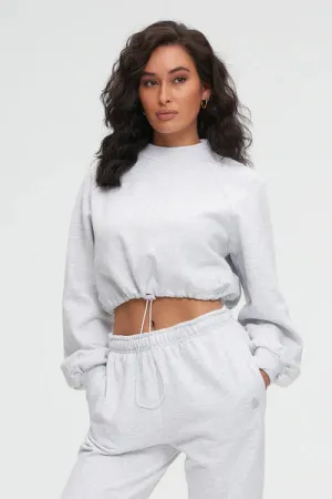 Pull Cord Mock Neck Sweatshirt