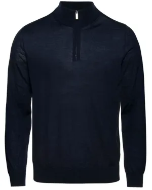 Quarter Zip Mock Neck High Performance Pullover in Navy