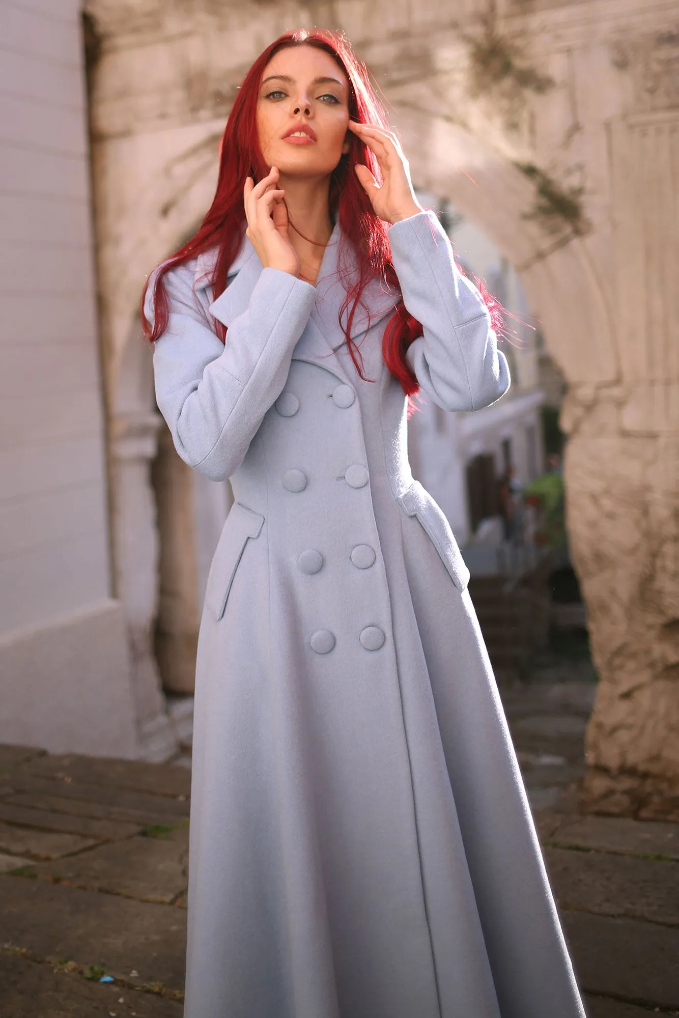 Retro Long Trench Winter Wool Coat 3188