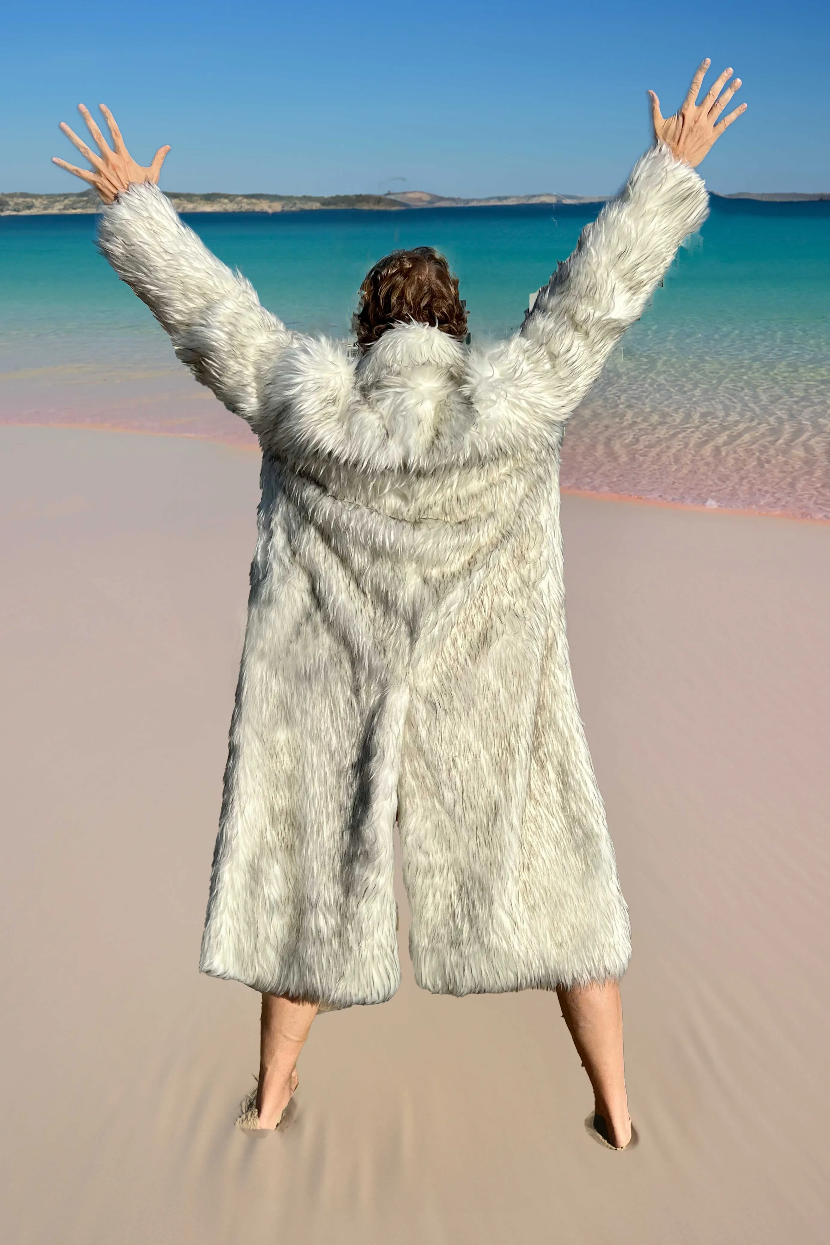 Ryan Gosling Ken White Faux Fur Coat