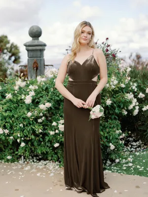 Sample Dusty Olive Ryah Velvet Dress | Ready To Ship