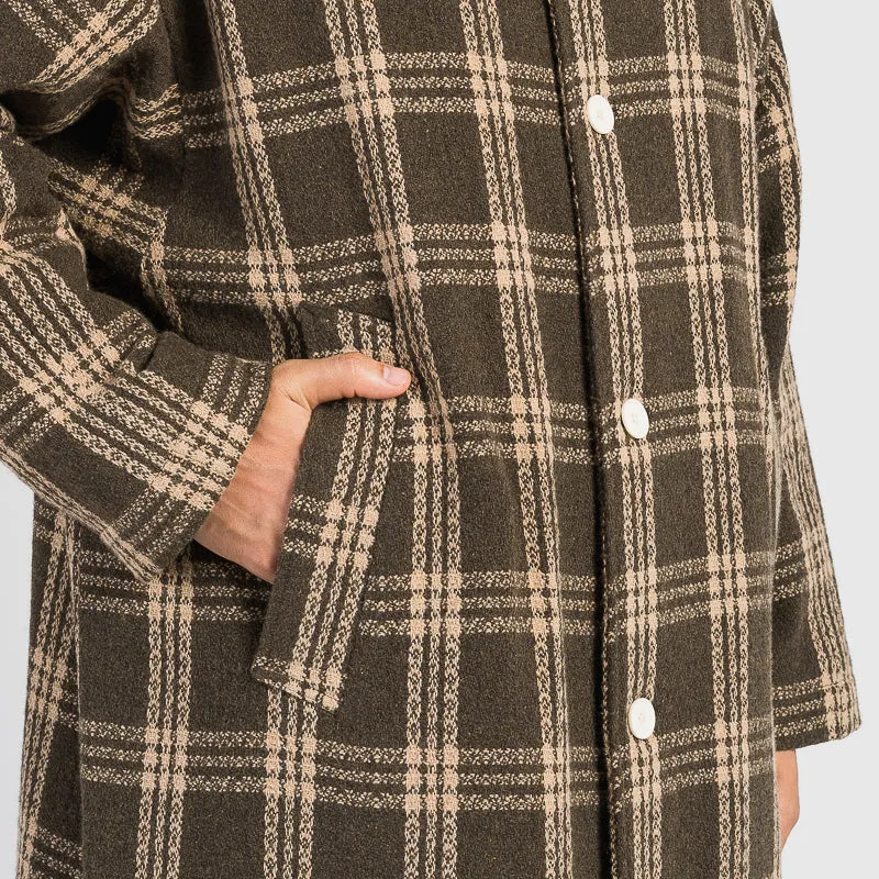 Shelby Trench Coat - Brown Plaid