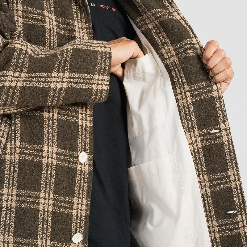 Shelby Trench Coat - Brown Plaid