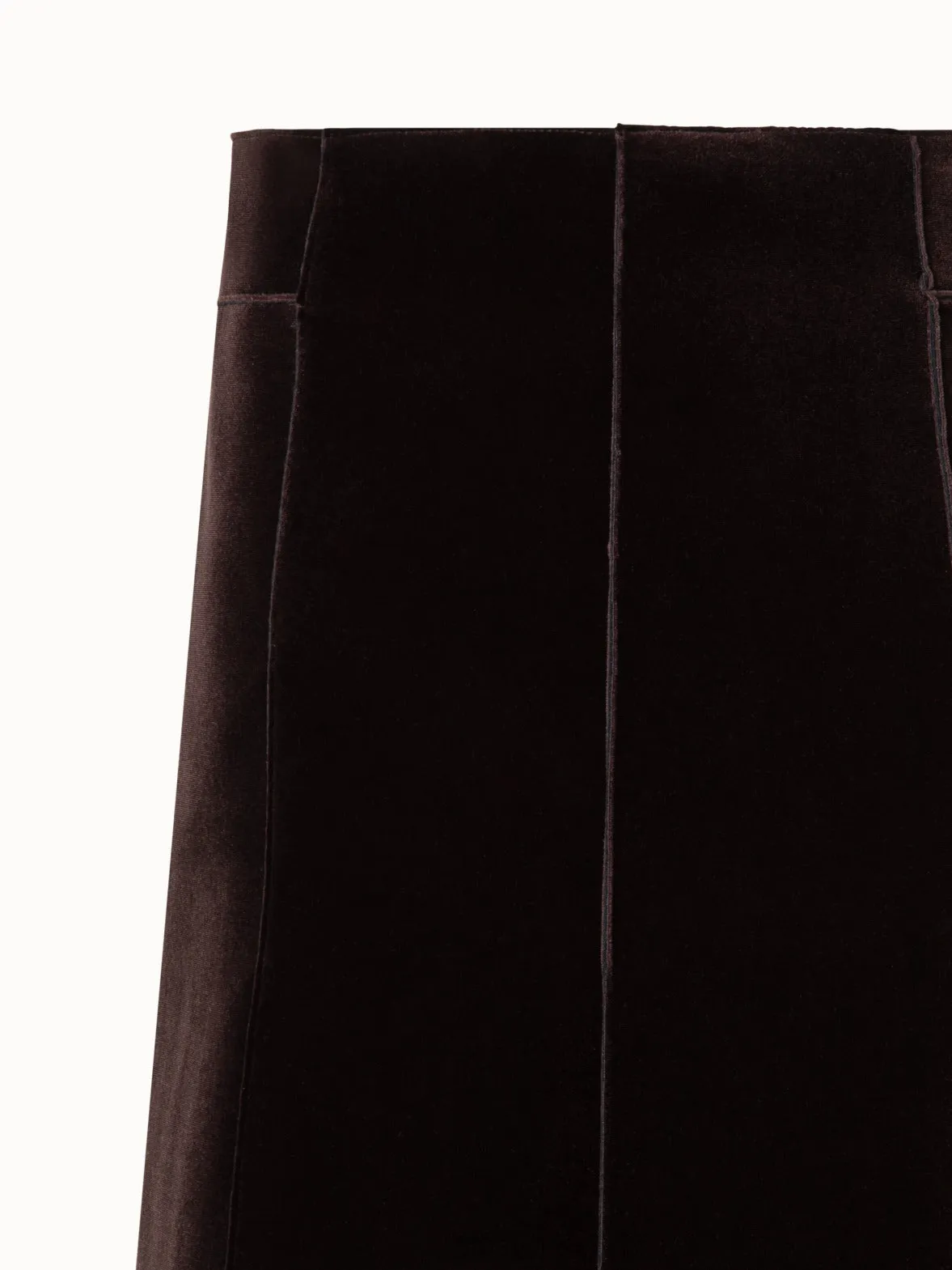 Short A-Line Skirt in Neoprene Velvet