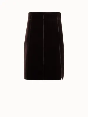 Short A-Line Skirt in Neoprene Velvet