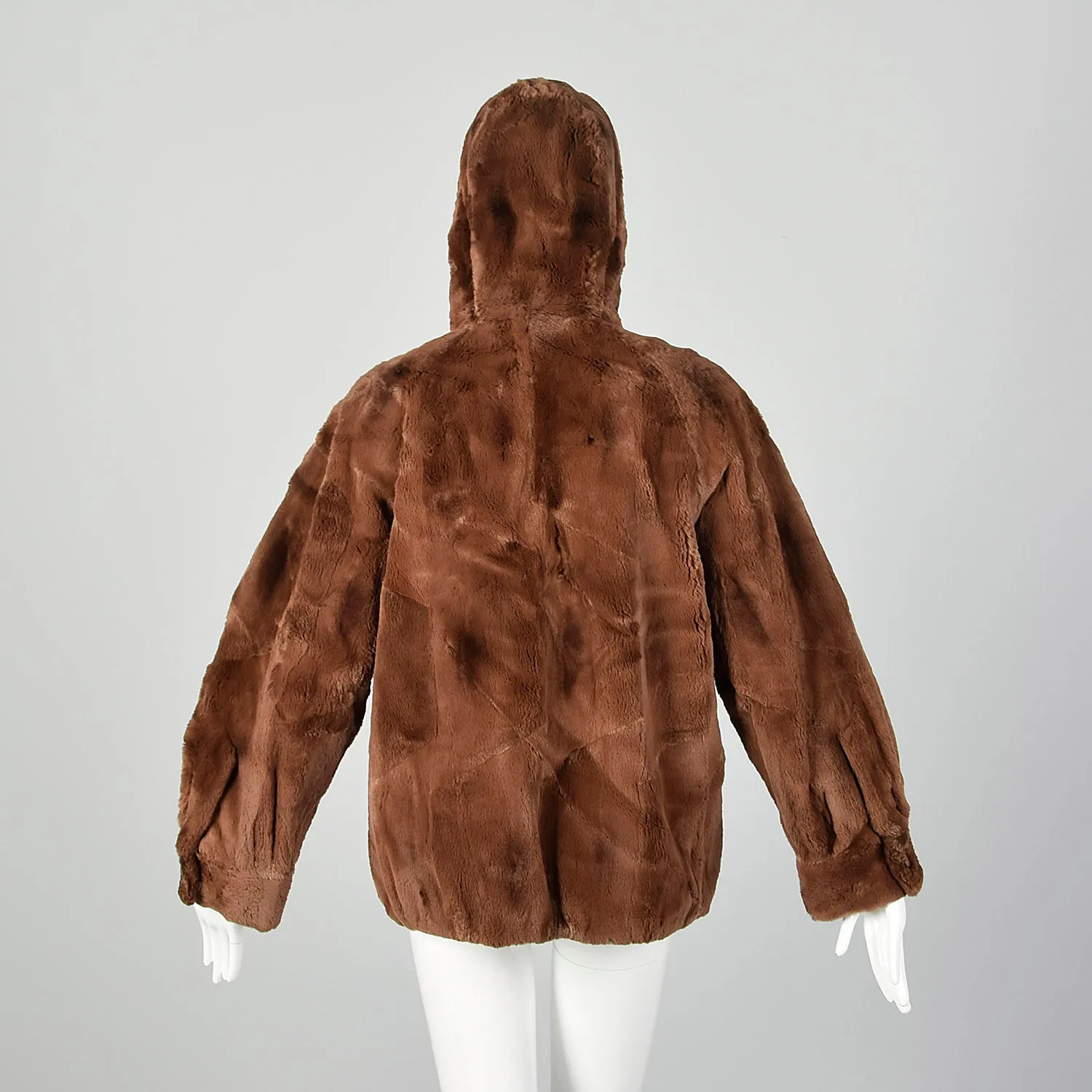 Small-Medium 1990s Nina Ricci Brown Fur Hooded Coat