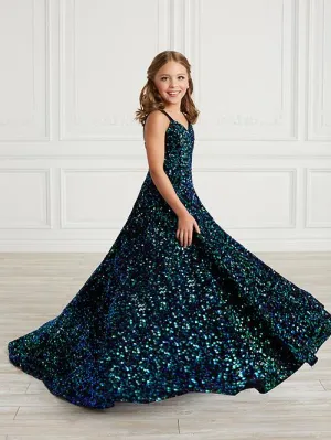 Soft Full Sequin & Velvet Ballgown | 13625