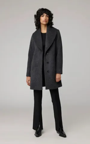 SOIA&KYO LOLLI - Straight-Fit Novelty Wool Coat With Leather bib