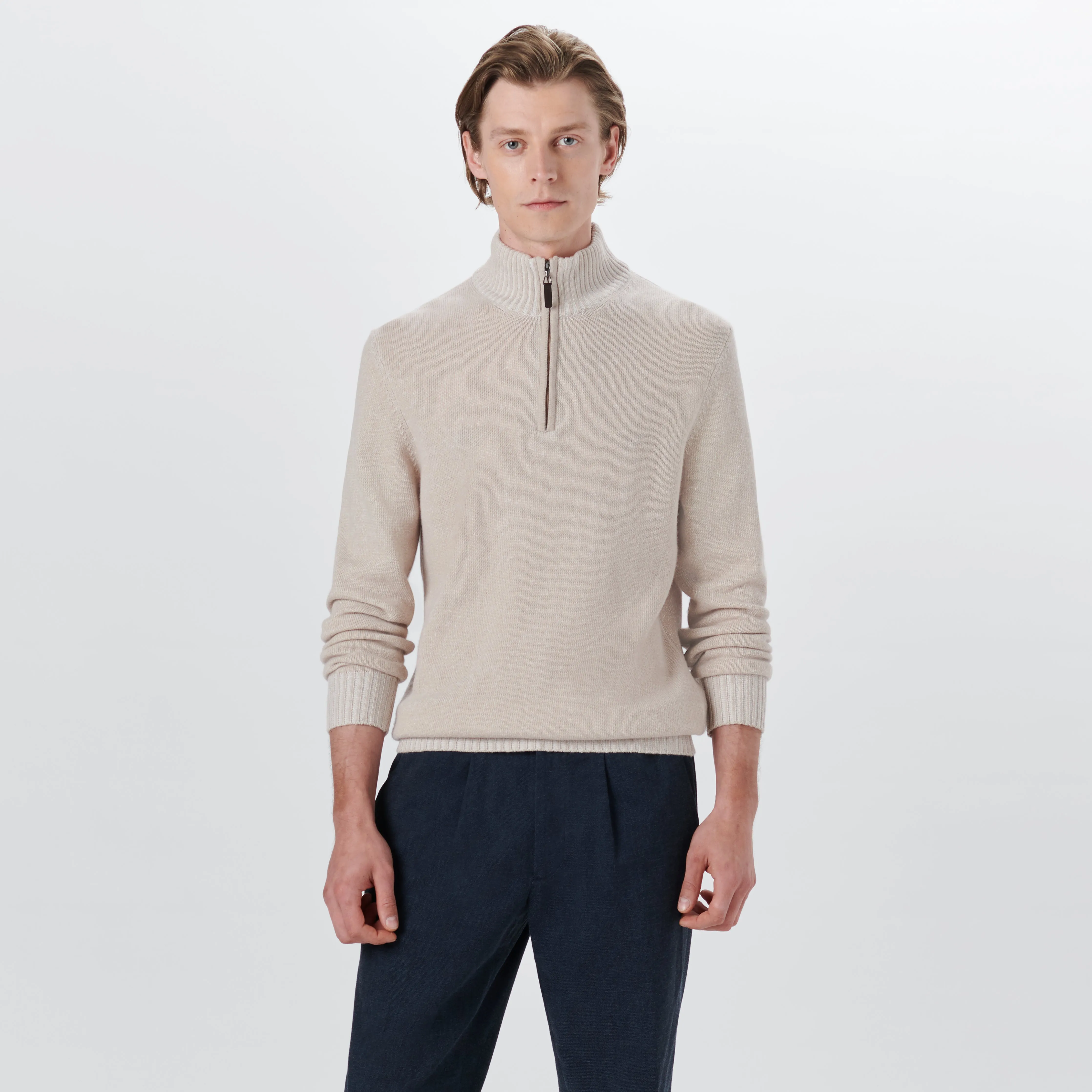 Solid Quarter Zip Pullover Sweater