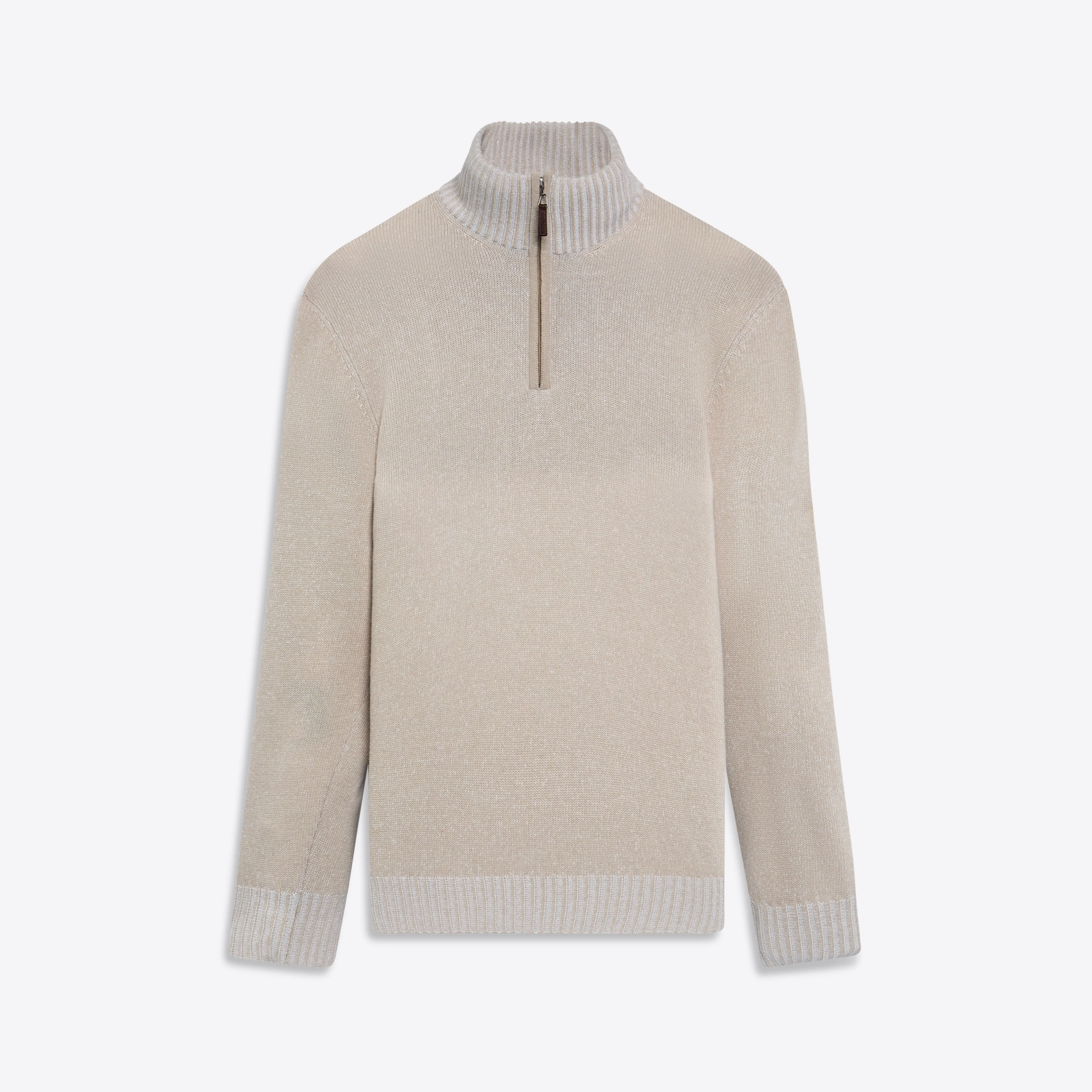 Solid Quarter Zip Pullover Sweater