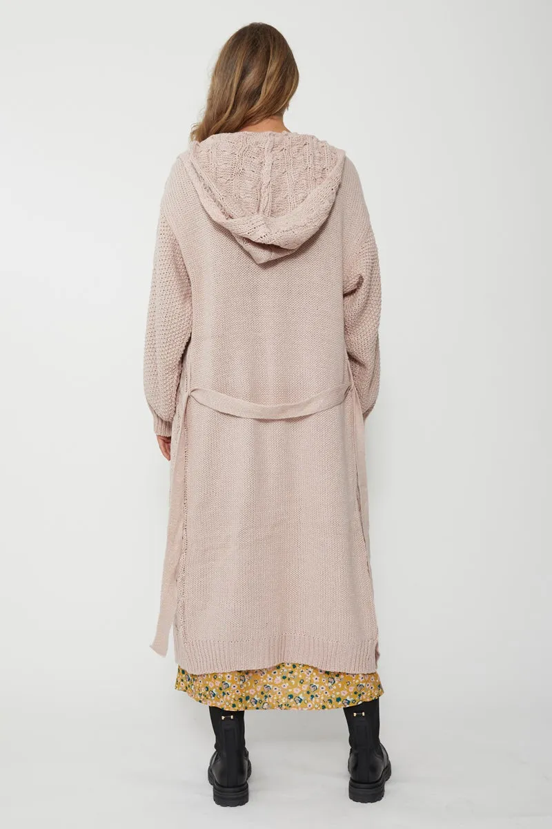 Stella   Gemma - Belinda Hooded Cardy - Blush