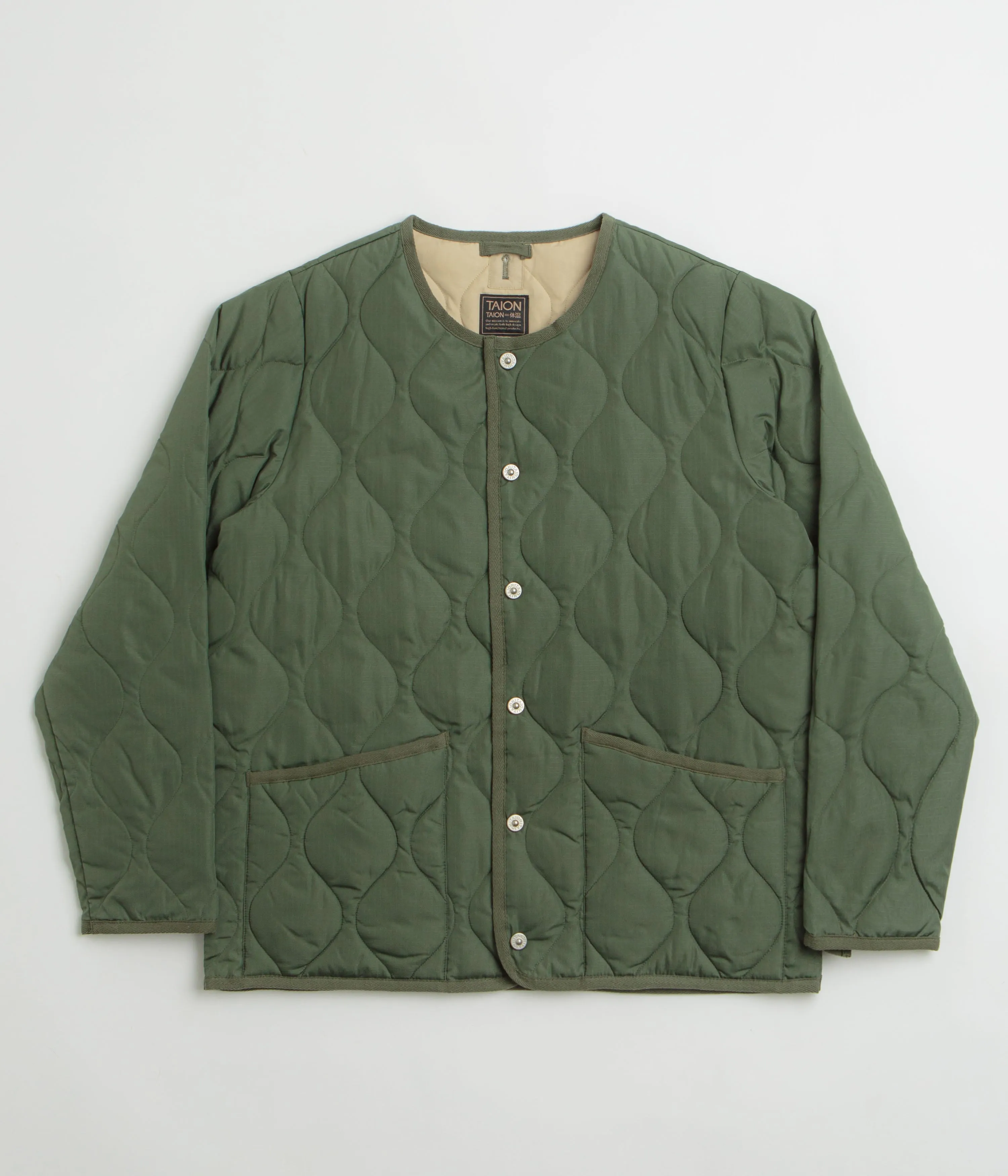 Taion Military Crewneck Down Jacket - Olive