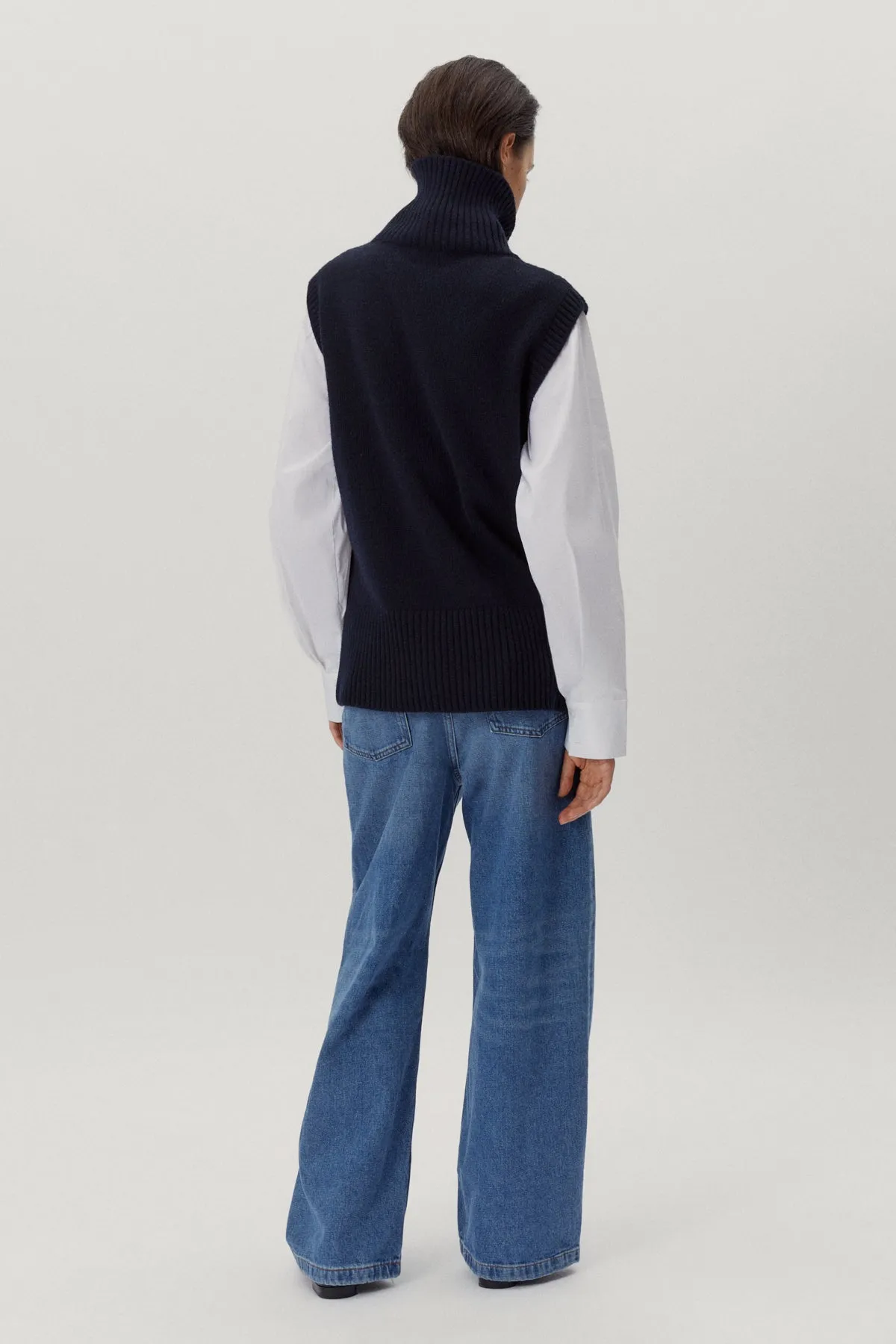 The High-Neck Woolen Vest