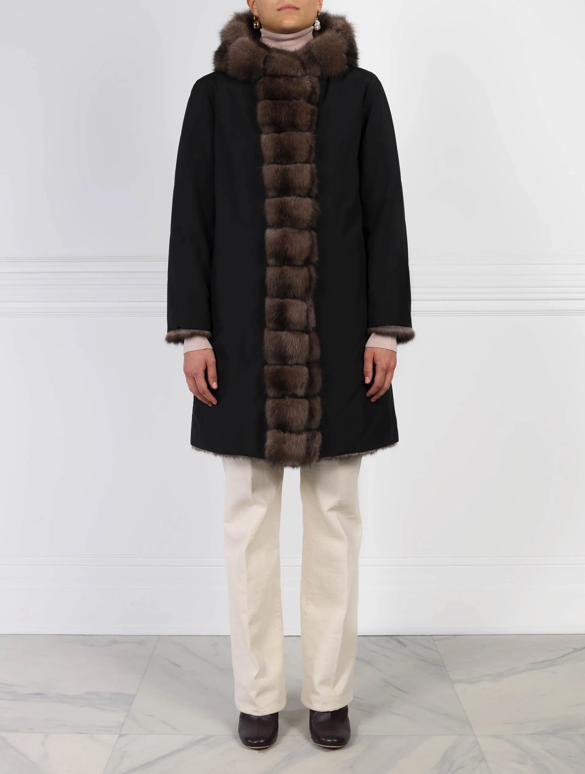 The Mia Sable Fur Reversible Storm Coat