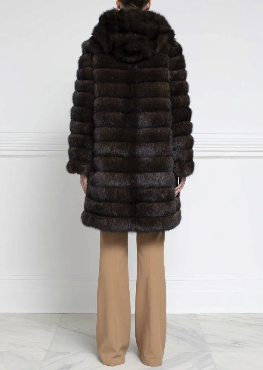 The Mia Sable Fur Reversible Storm Coat