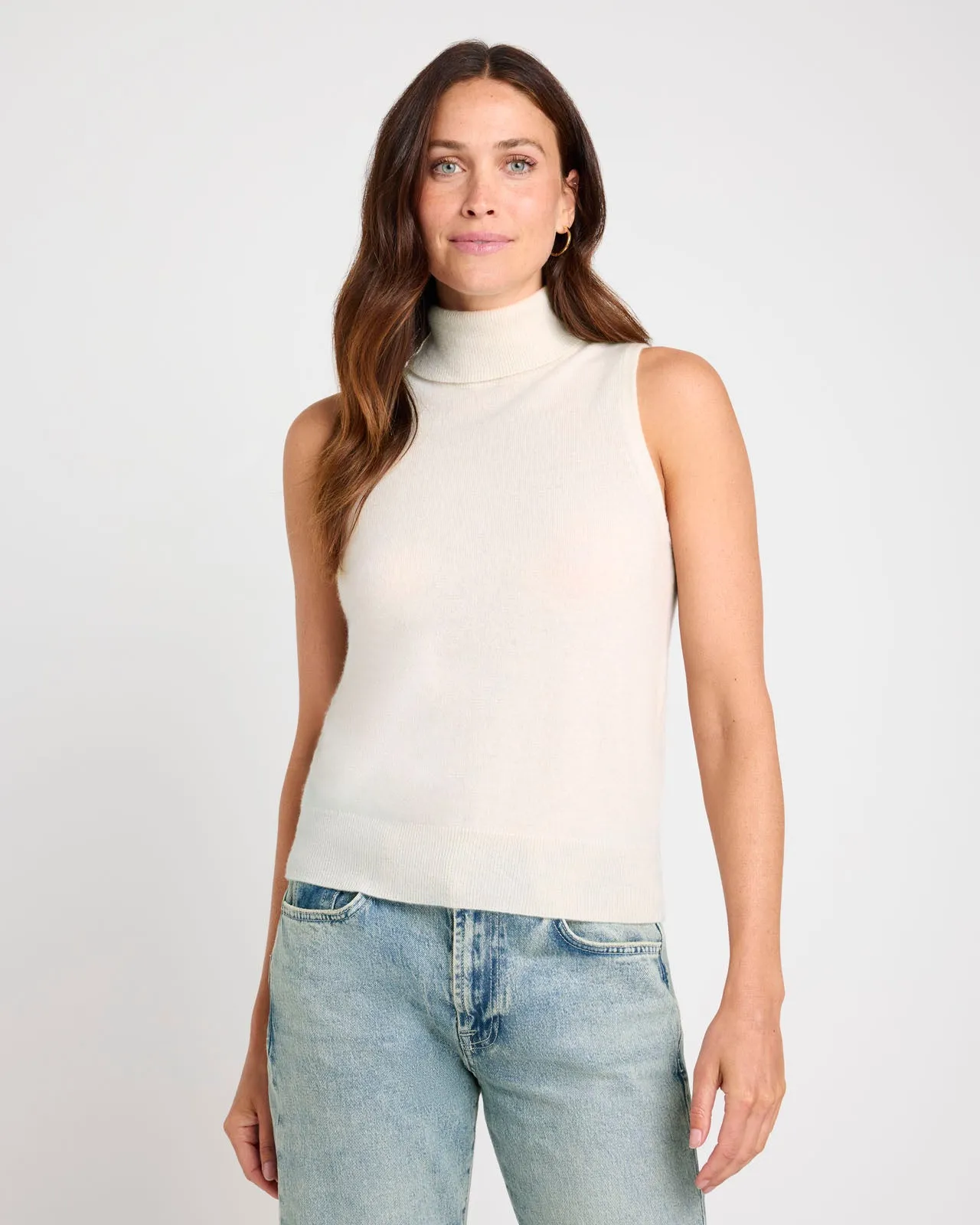 Tori Cashmere Turtleneck Tank