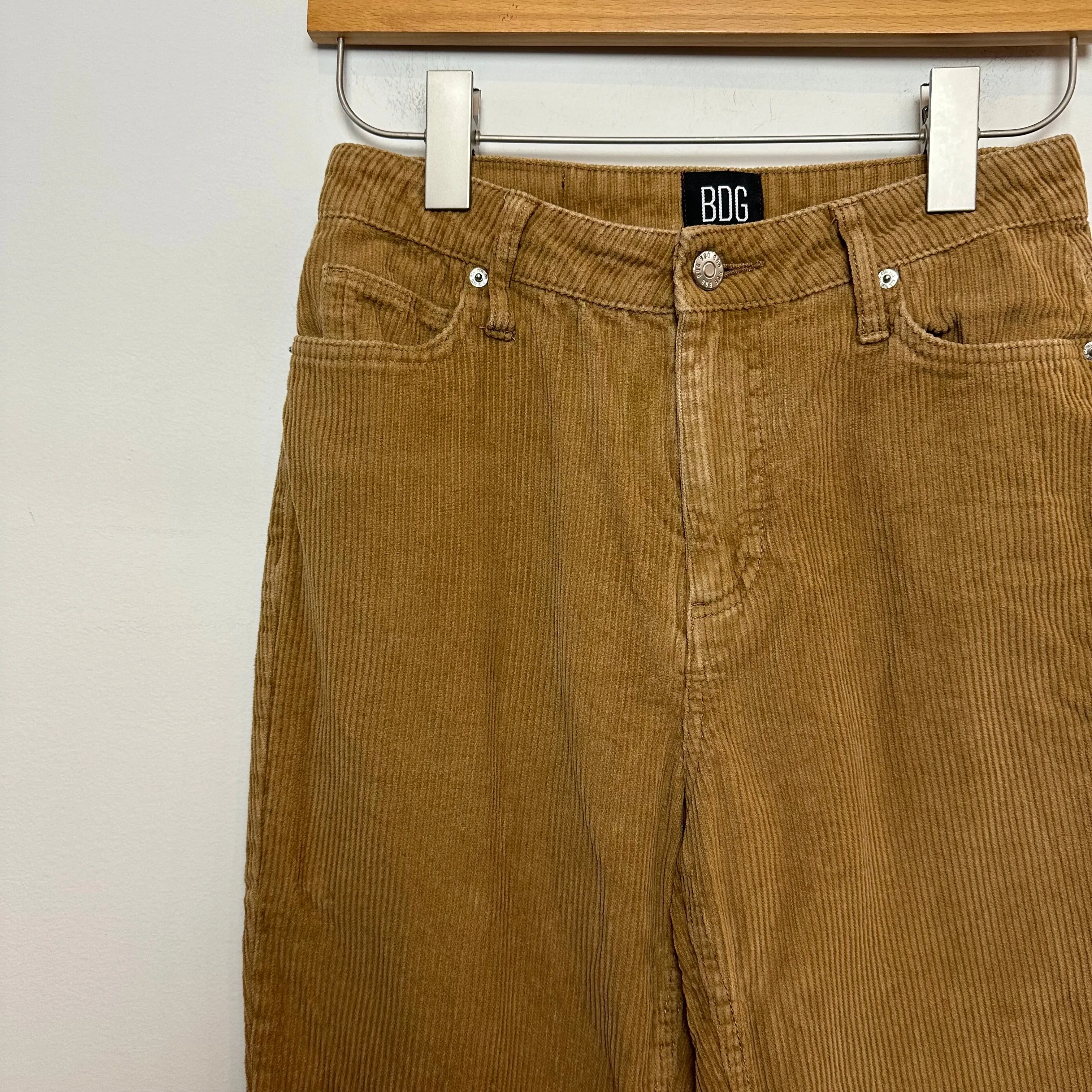 Urban Outfitters BDG Mom High Rise Corduroy Pants Straight Leg Brown Cotton 25