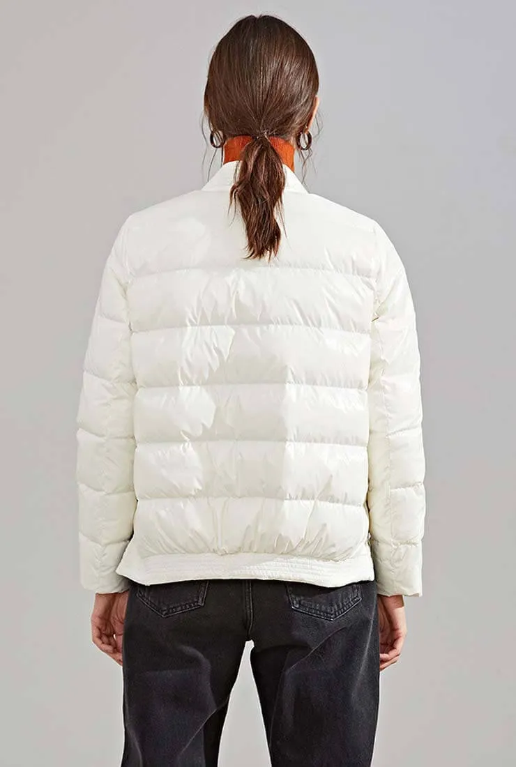 V-neck long Sleeves Thicken Down Puffer Jacket