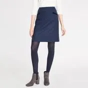 Velvet Trim Wool Skirt