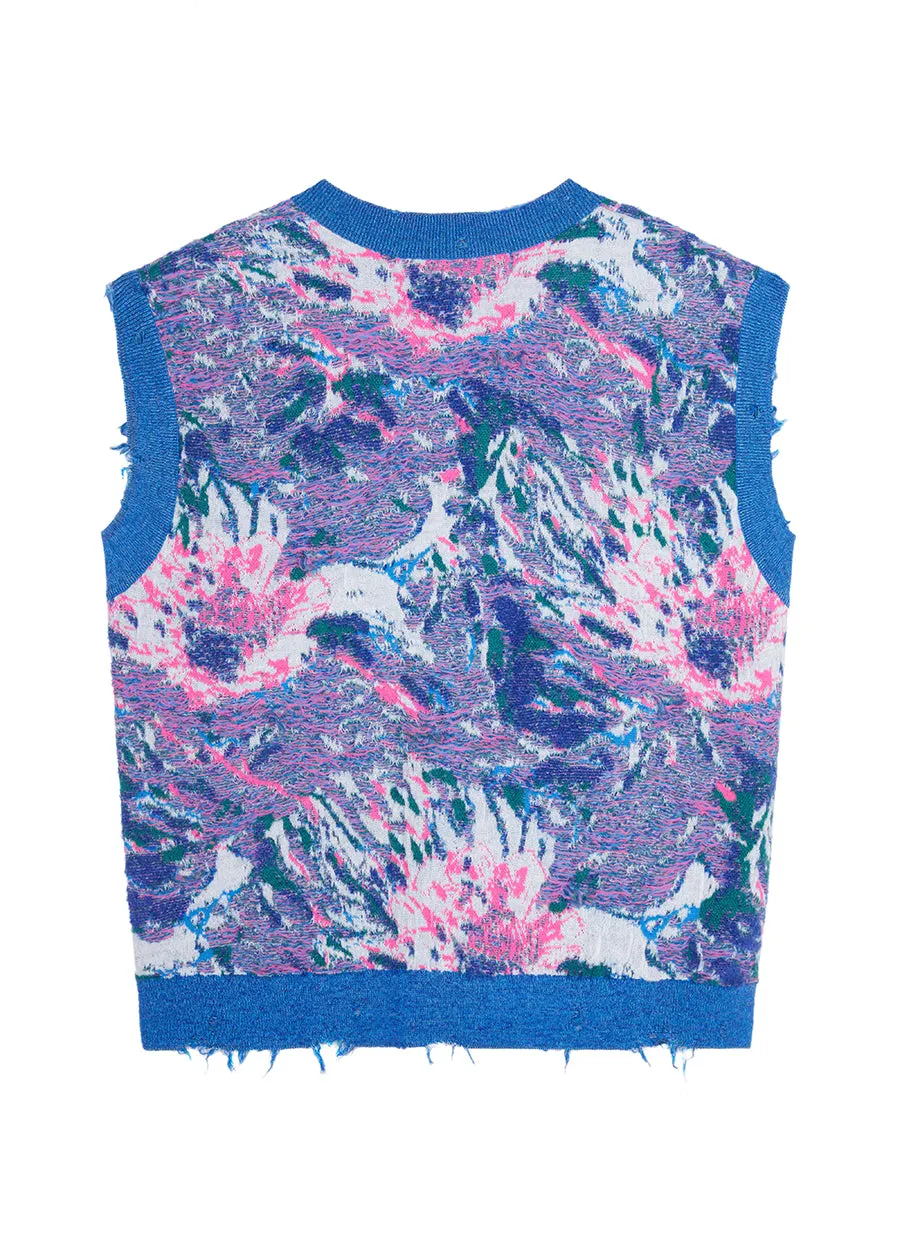 Vest / JNBY Peony Jacquard V-neck Vest