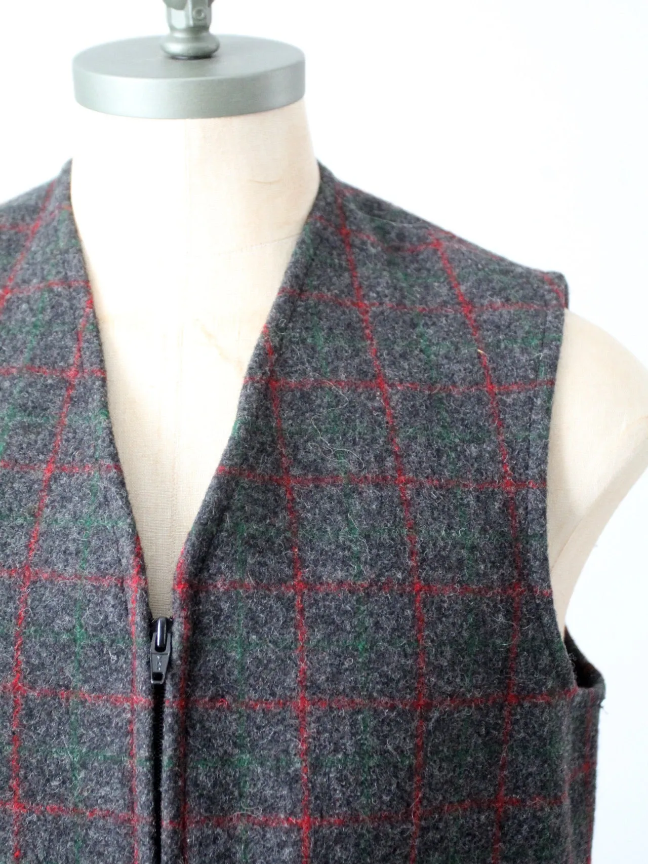 vintage Johnson Woolen mills plaid vest