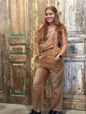 Vintage Wash Corduroy Overalls