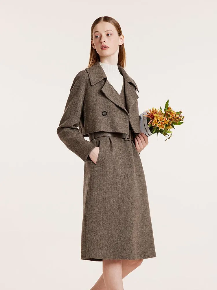 Washable Wool Crop Jacket And Vest Dress Suit