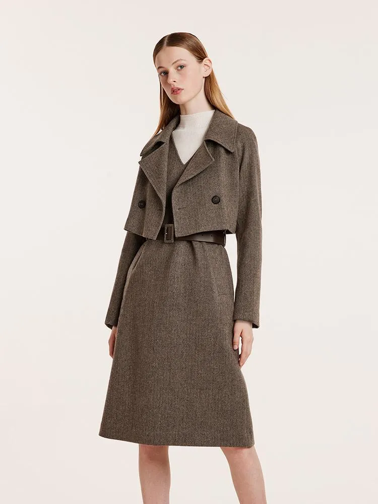 Washable Wool Crop Jacket And Vest Dress Suit