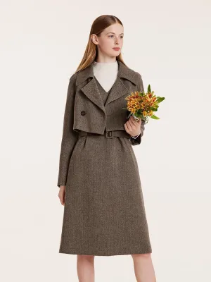 Washable Wool Crop Jacket And Vest Dress Suit