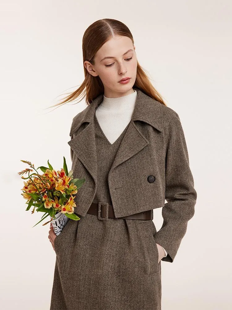 Washable Wool Crop Jacket And Vest Dress Suit