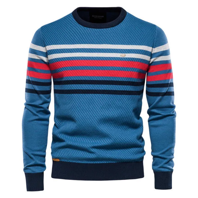 West Louis™ Designer High Quality Spliced Cotton Pullover