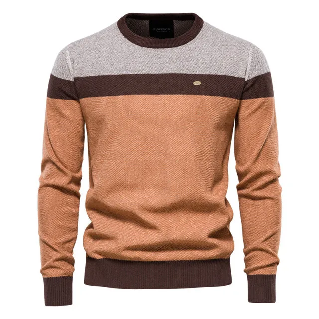 West Louis™ Designer High Quality Spliced Cotton Pullover