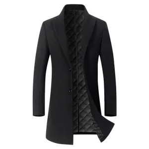 West Louis™ Winter Executive Business-Men Woolen Long Trench Coat