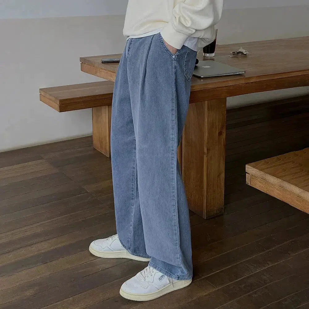 Wiaofellas Corduroy Wide Leg Pants