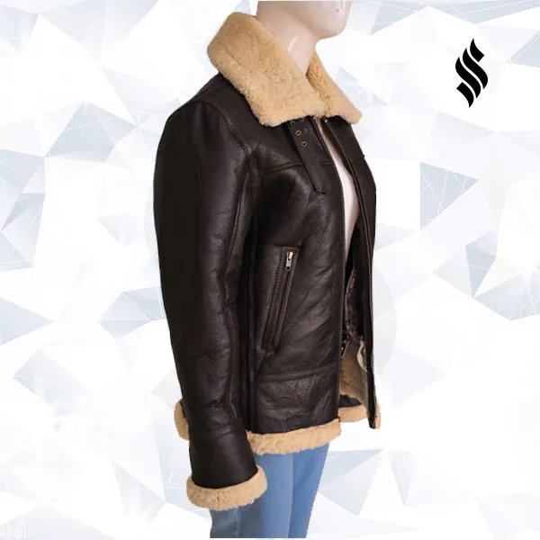 Women B3 Bomber Shearling Aviator Jacket