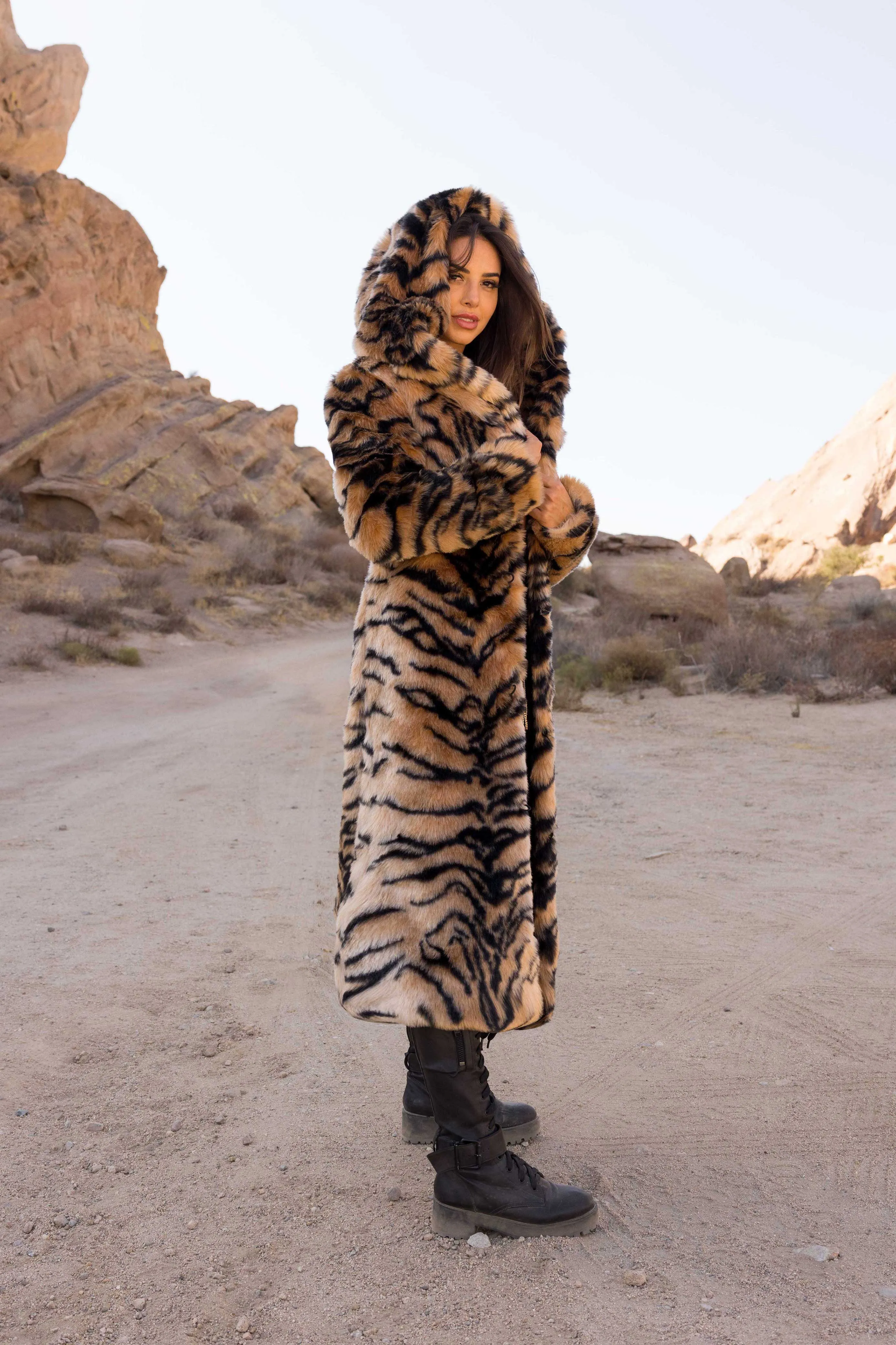 Women's Desert Warrior Coat in "Tiger Queen"