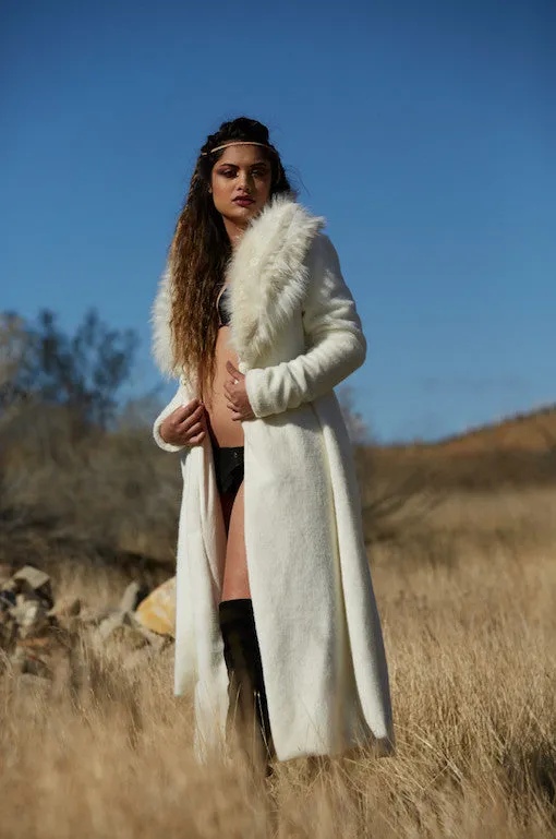 Women's Empress Coat in "Ivory Raven"