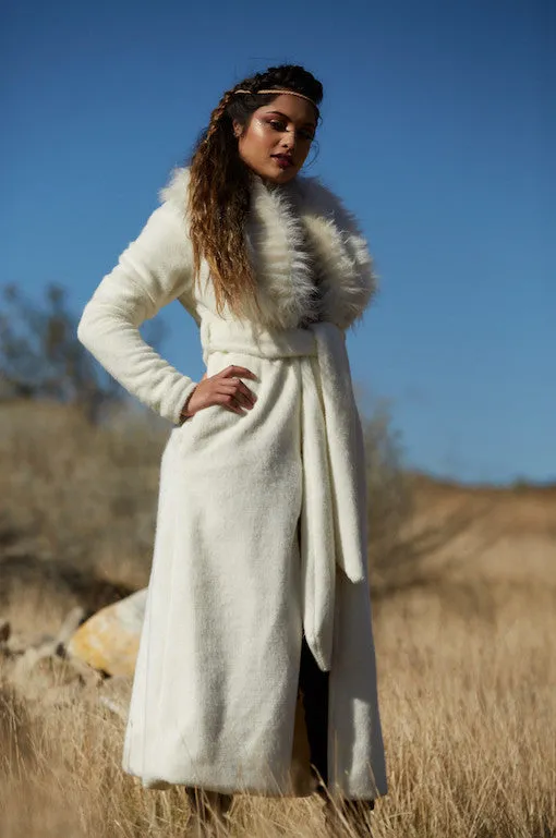 Women's Empress Coat in "Ivory Raven"