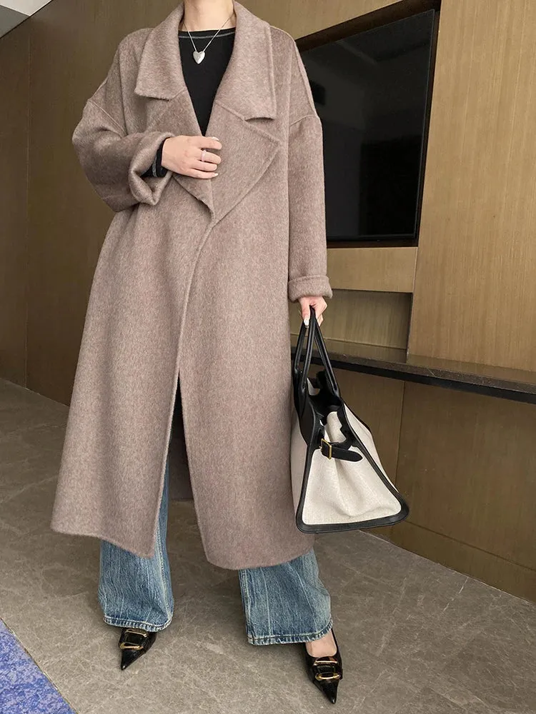 Women's Petite Wool-Blend Long Jacket Coat