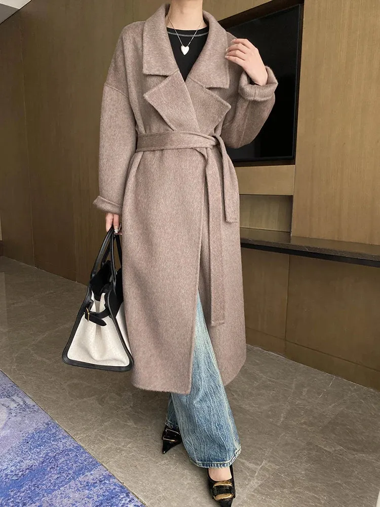 Women's Petite Wool-Blend Long Jacket Coat