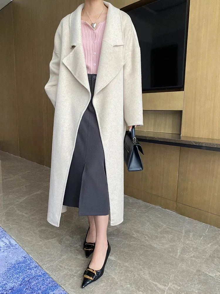 Women's Petite Wool-Blend Long Jacket Coat