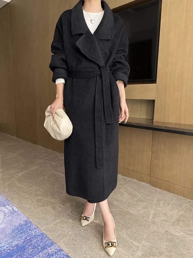 Women's Petite Wool-Blend Long Jacket Coat