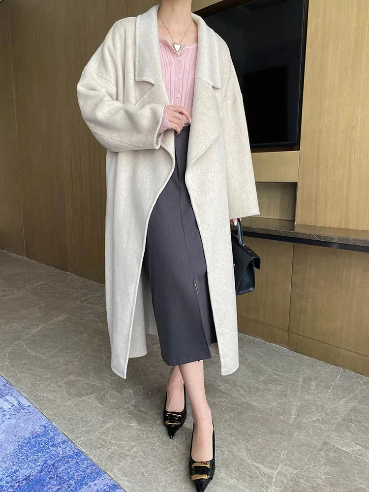 Women's Petite Wool-Blend Long Jacket Coat