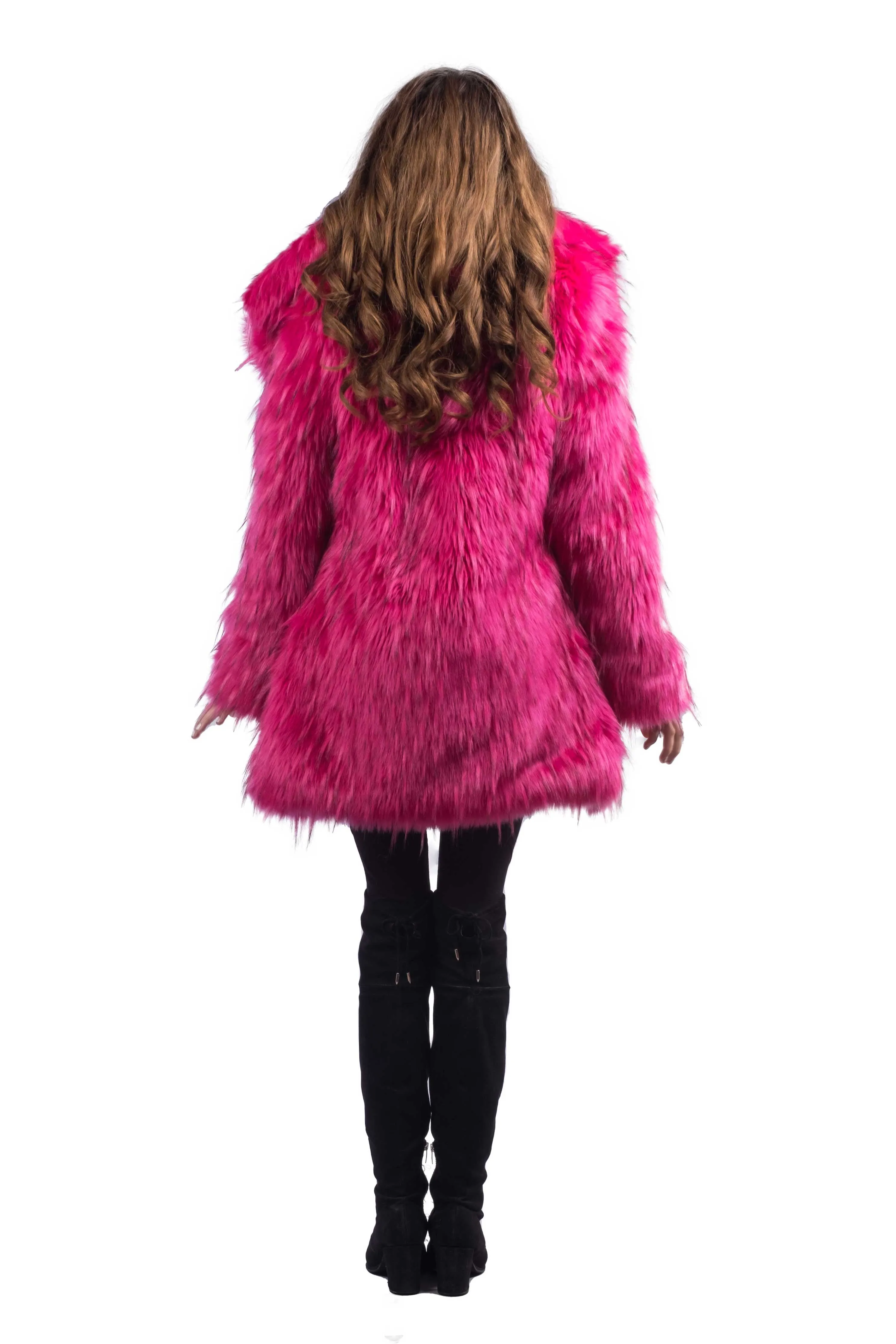 Women's Short Duchess Coat in "Pink Flamingo"