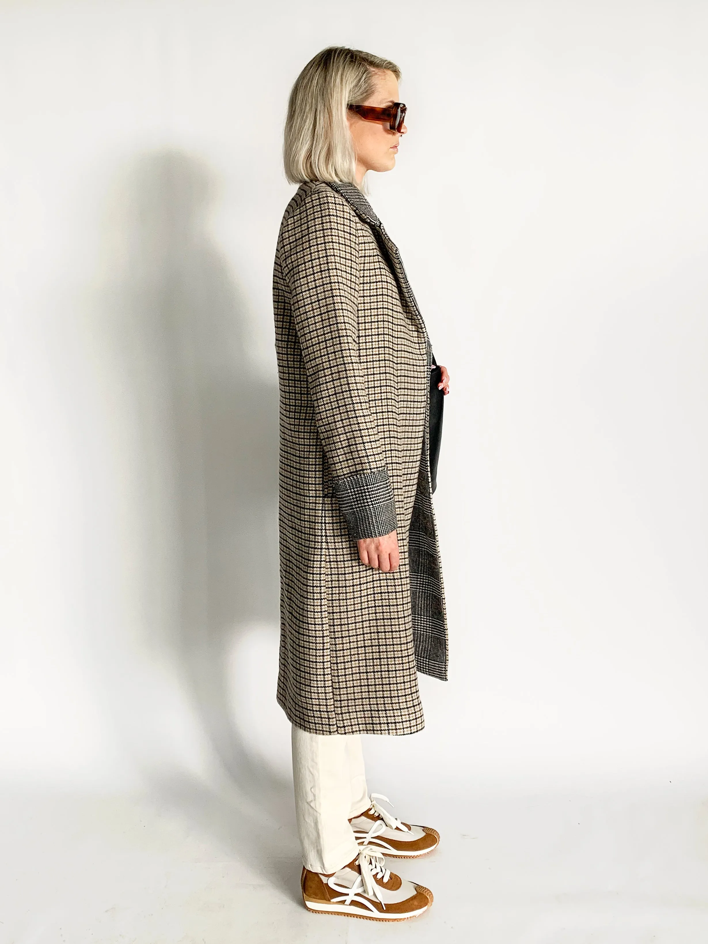 Wool Houndstooth Coat