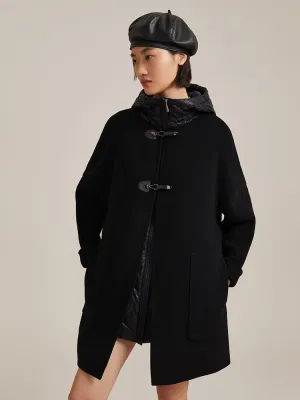 Woolen Coat And Down Puffer Vest Two-Piece Set